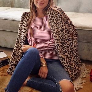 Barney’s NY x Jennifer Meyer • 38 • Leopard Faux Fur Animal Print Cocoon Coat